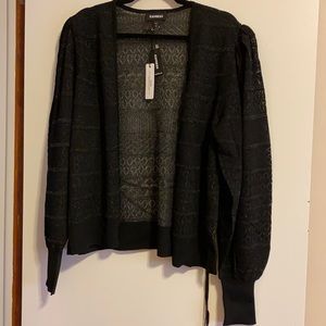 NWT Express Black Glitter Cardigan size M